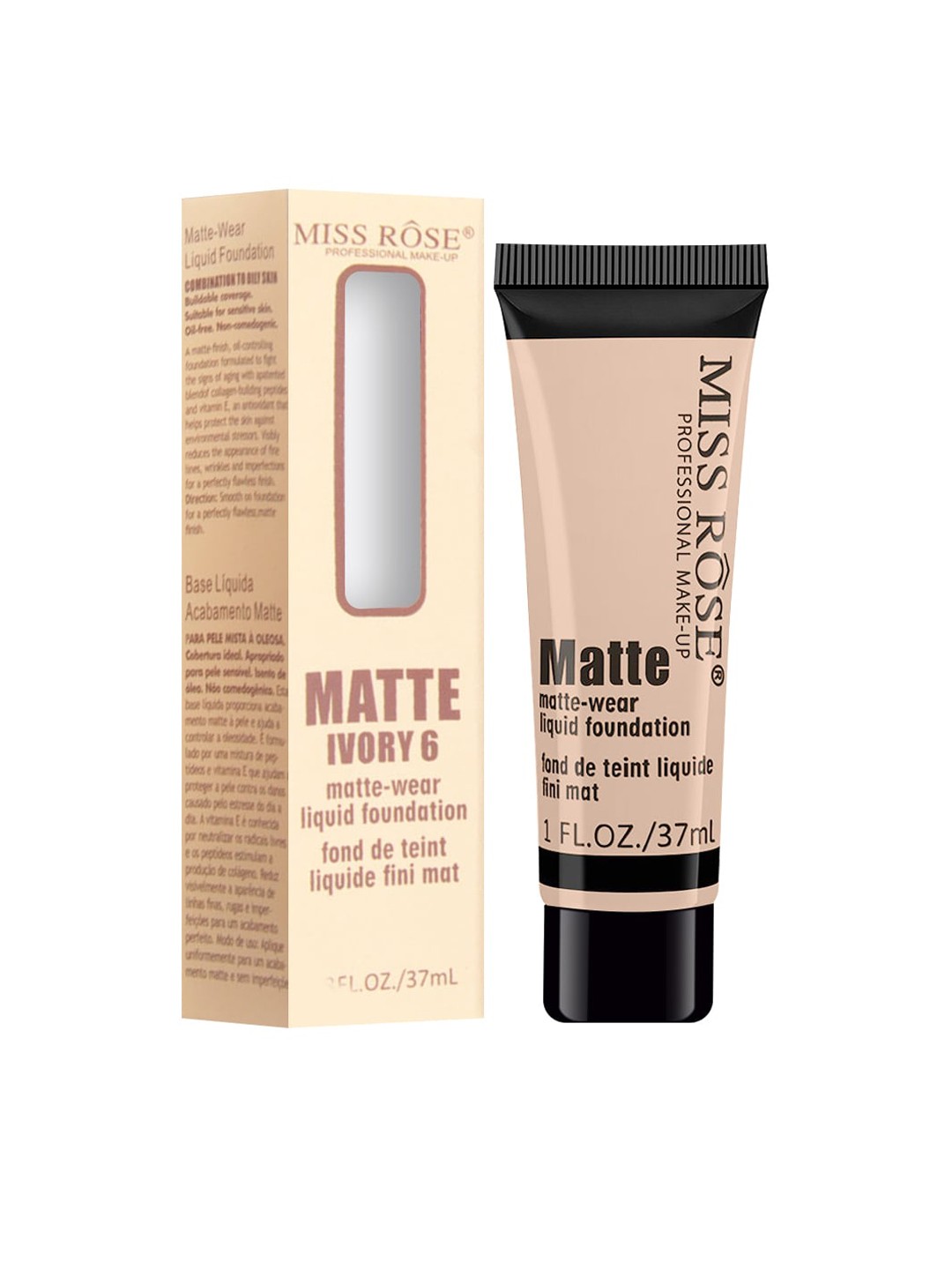 

MISS ROSE Matte Finish Liquid Foundation Tube Beige 08 - 37 ml