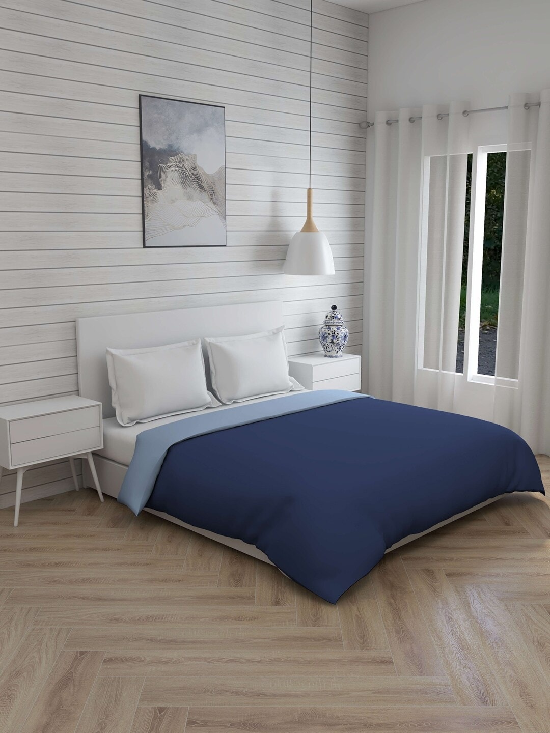 

Layers Blue Solid AC Room 120 GSM Double Bed Comforter