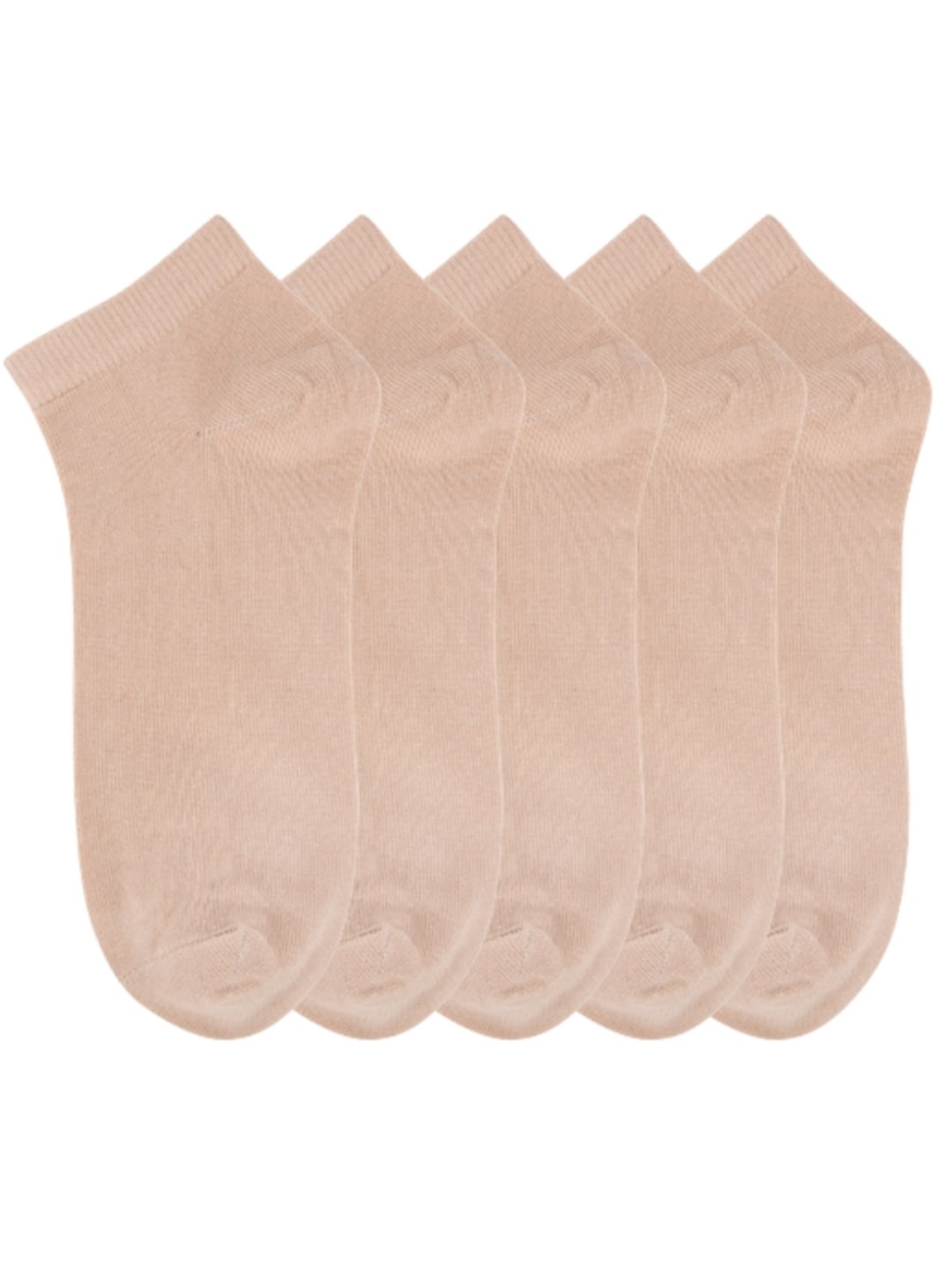 

N2S NEXT2SKIN Women Pack of 5 Beige Solid Cotton Ankle Length Socks