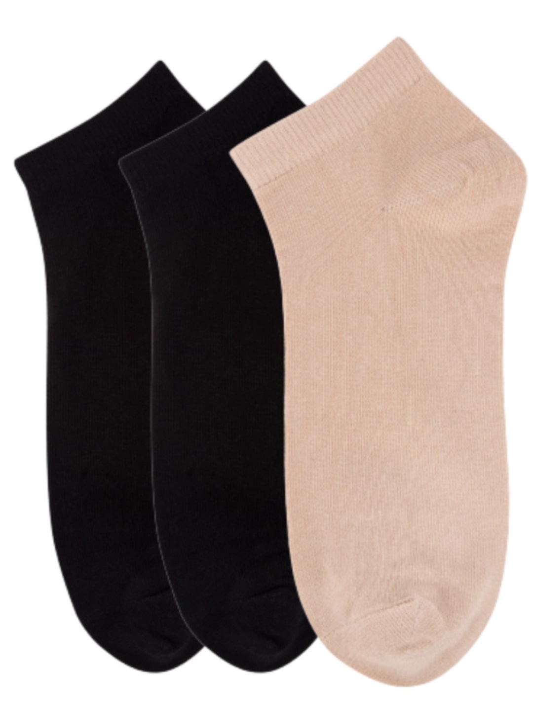 

N2S NEXT2SKIN Women Pack Of 3 Solid Cotton Ankle-Length Socks, Assorted