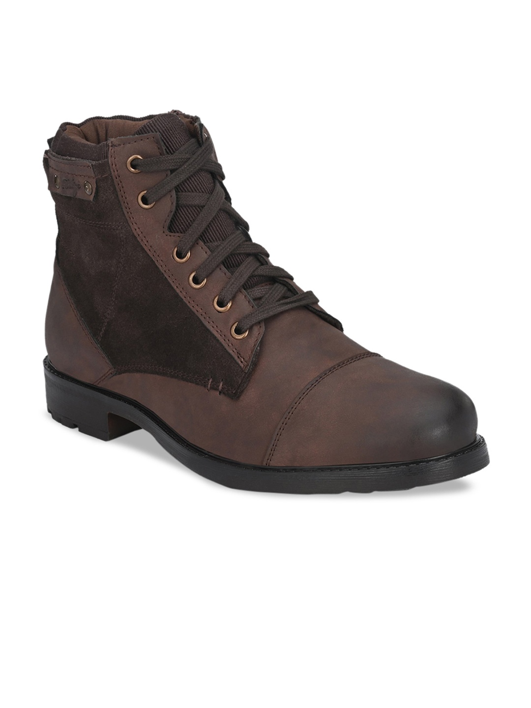 

Delize Men Brown Mid-Top Flat Boots