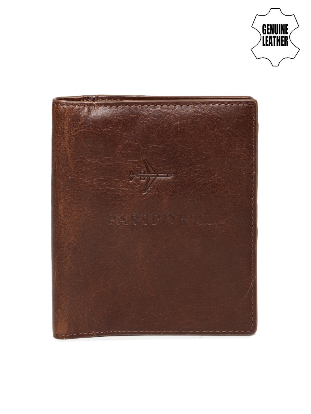 

Fossil Men Brown RFID Protected Genuine Leather Passport Holder