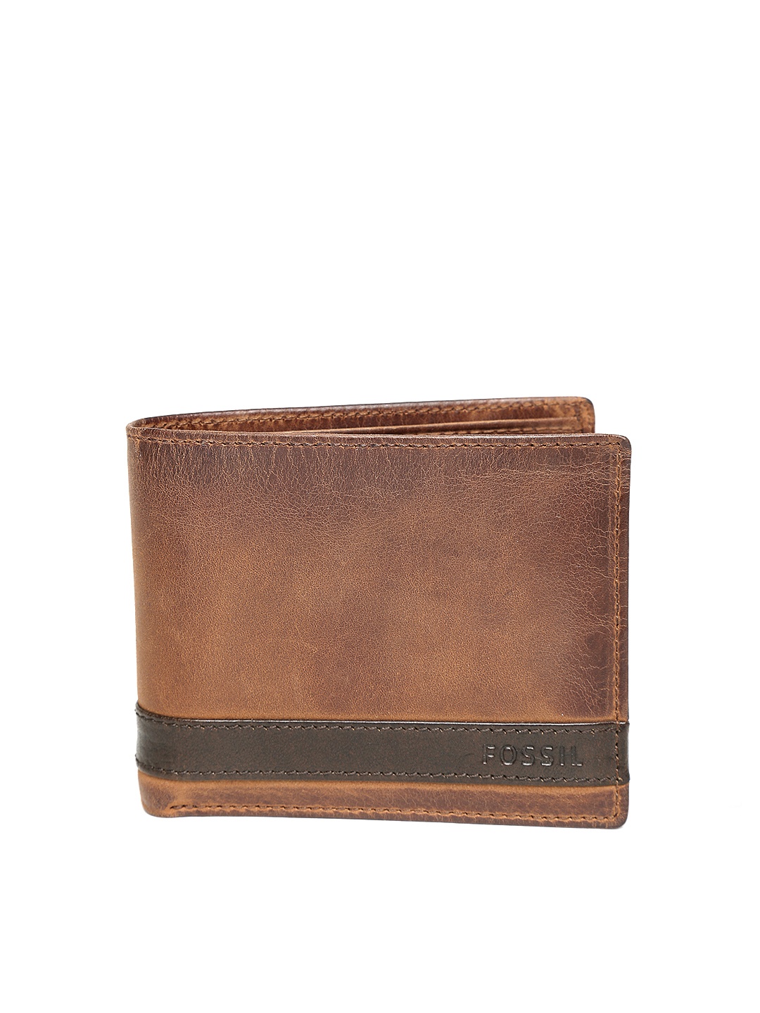 

Fossil Men Brown Genuine Leather Wallet