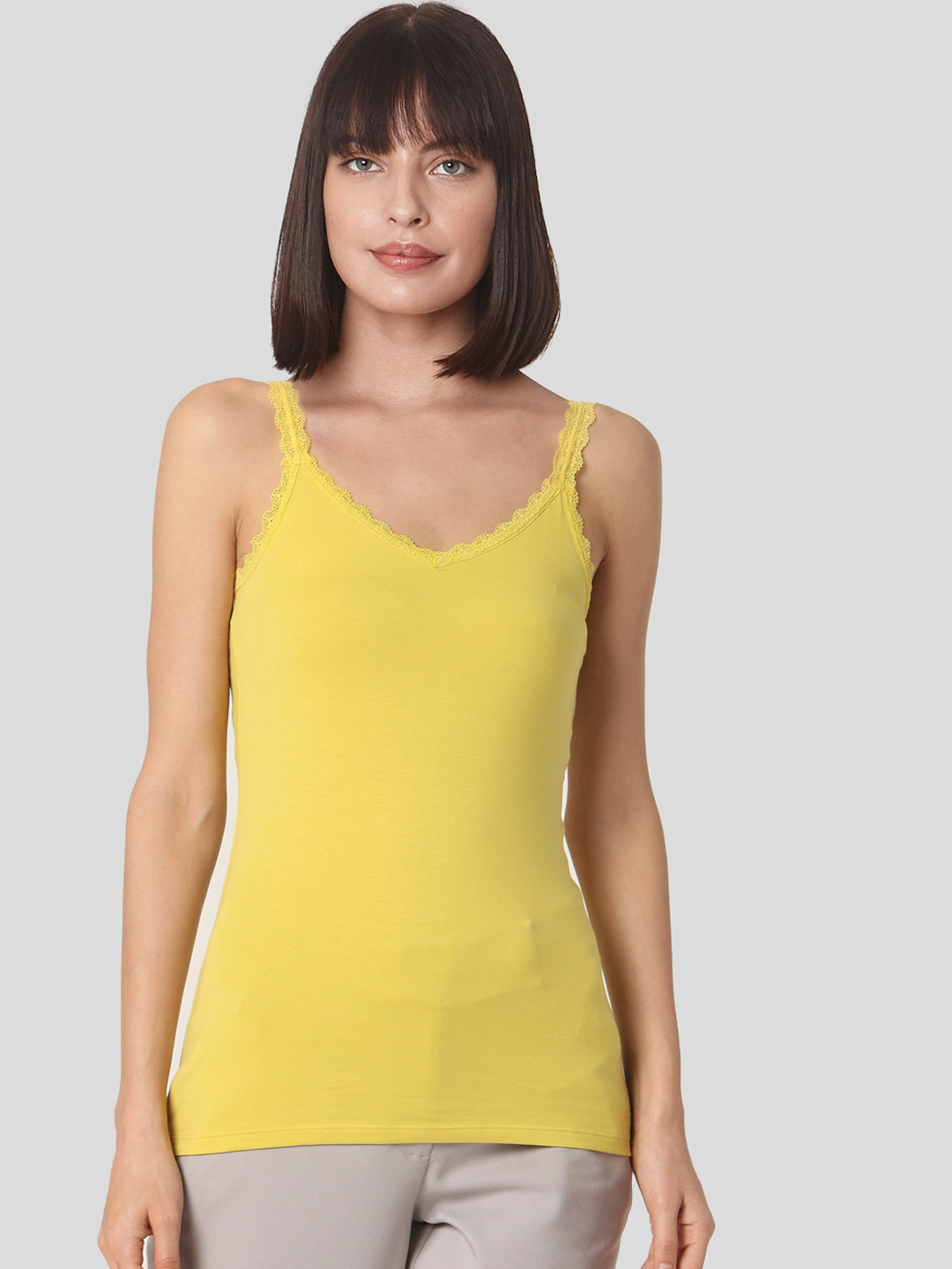 

Vero Moda Women Yellow Solid Regular Top