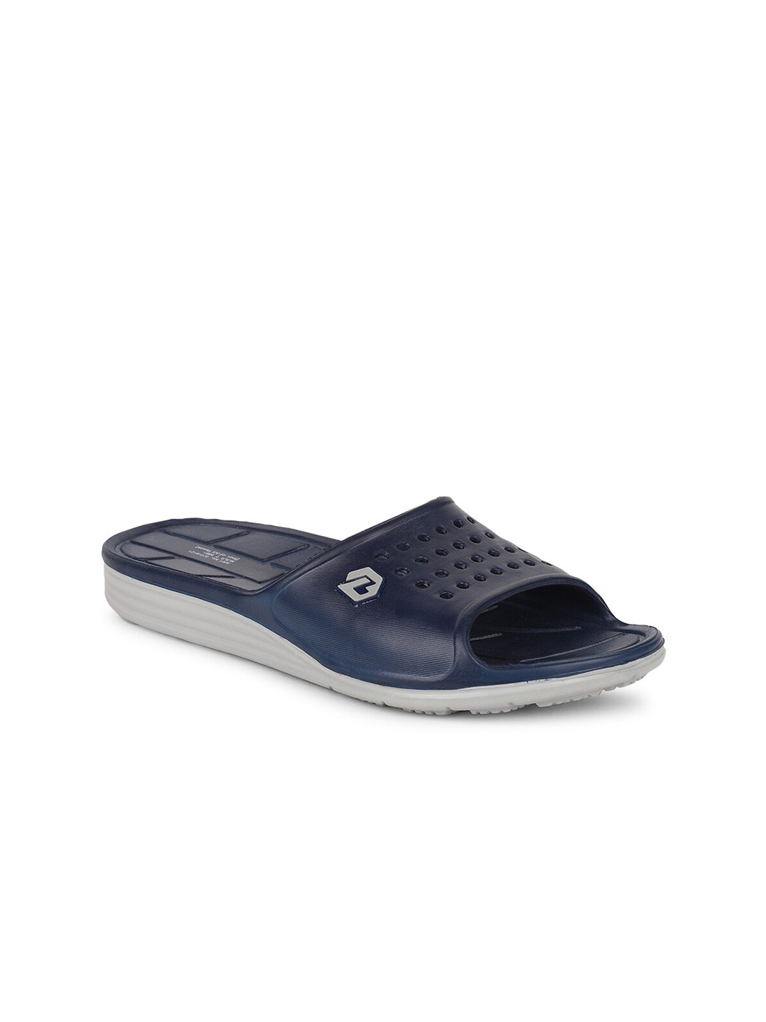 

Bata Men Blue Self Design Sliders