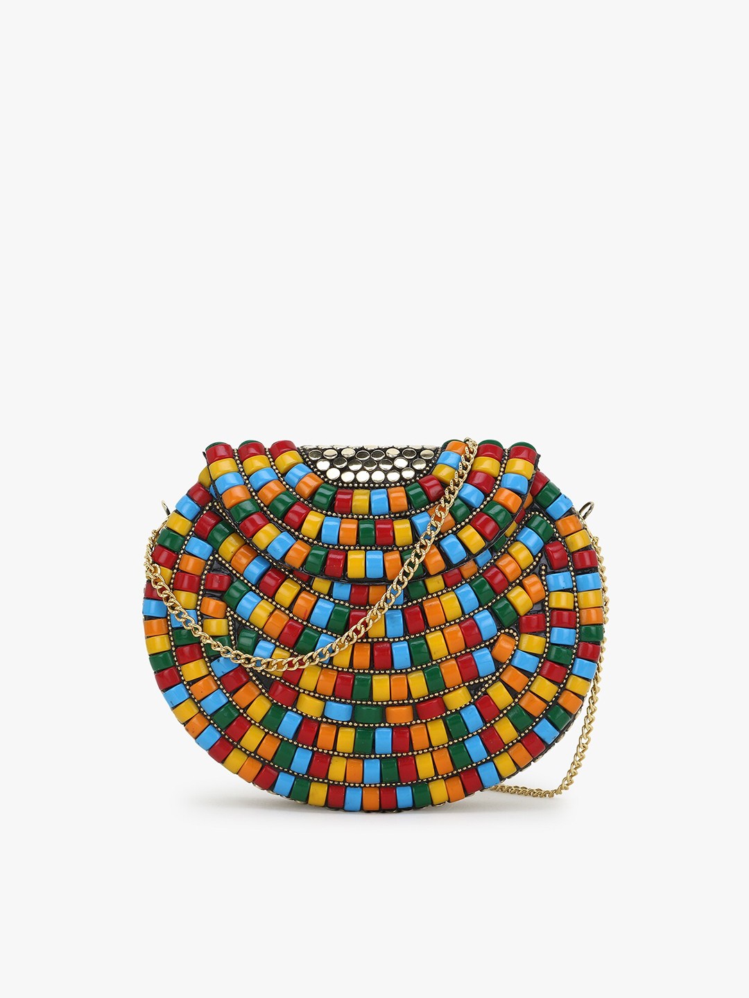 

Anekaant Yellow & Green Embellished Clutch