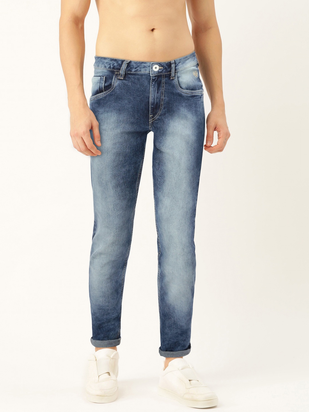 

Flying Machine Men Blue Jackson Skinny Fit Low-Rise Heavy Fade Stretchable Jeans