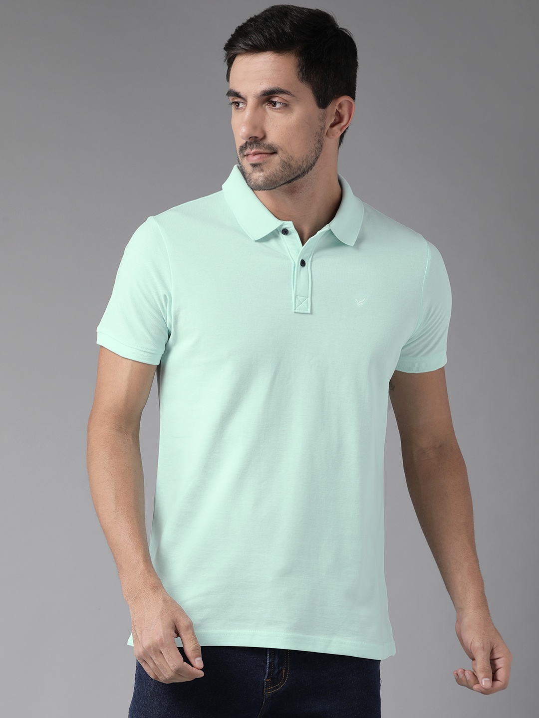

Blackberrys Men Blue Polo Collar Pure Cotton T-shirt