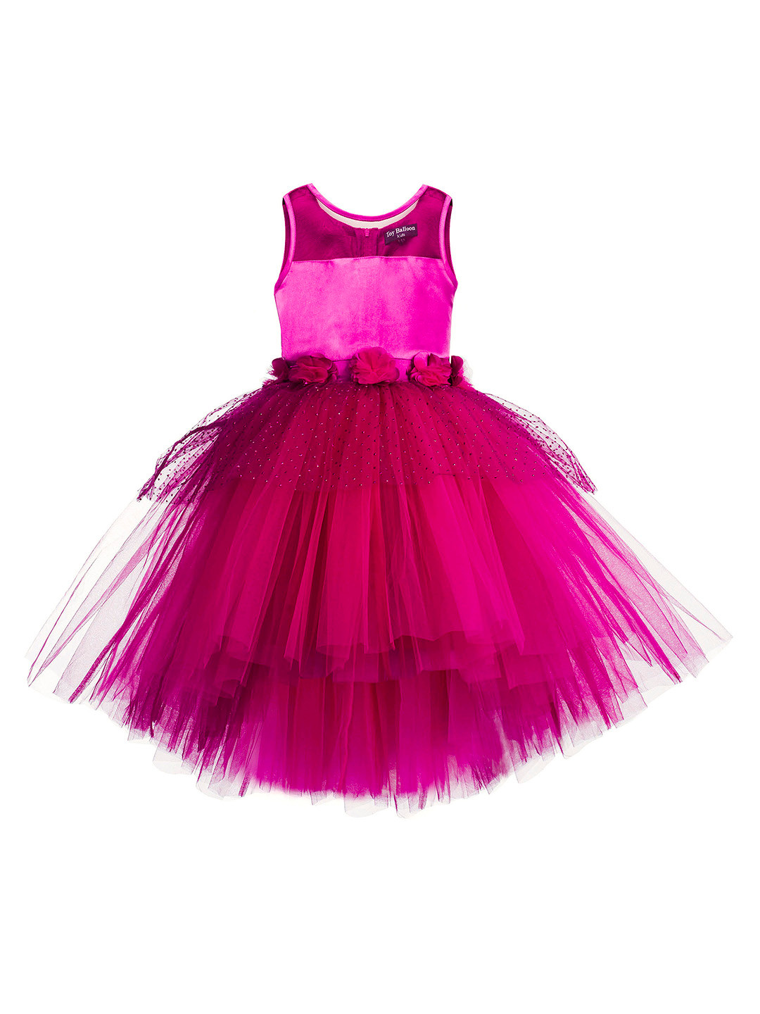 

Toy Balloon kids Girls Fuchsia Embellished Net Fit & Flare Dress
