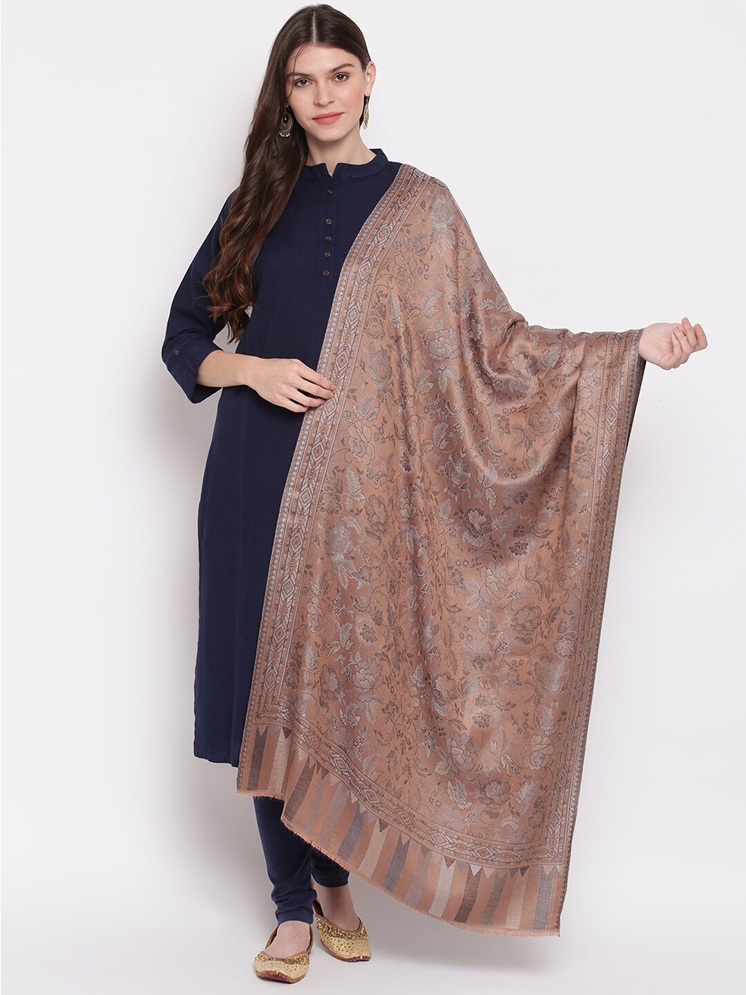 

Tossido Unisex Brown Woven Design Modal Stole