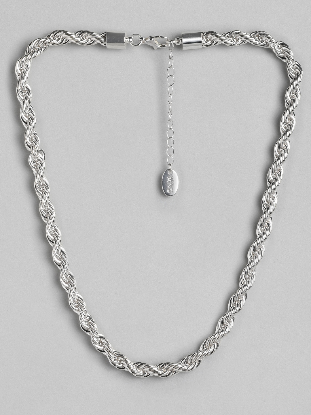 

MANGO Silver-Toned Twisted Chain Necklace