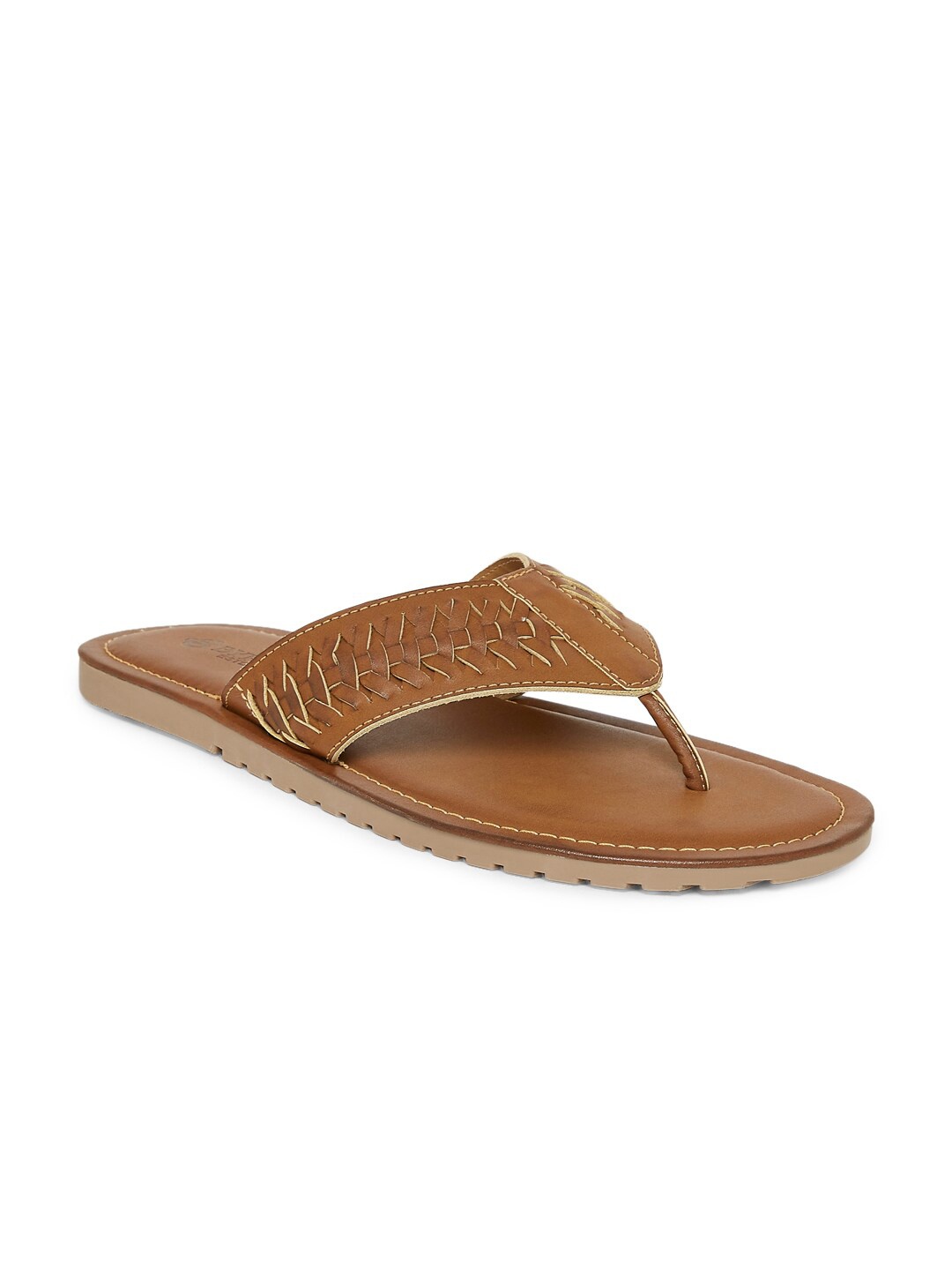 

BYFORD by Pantaloons Men Tan Brown Leather Comfort Sandals