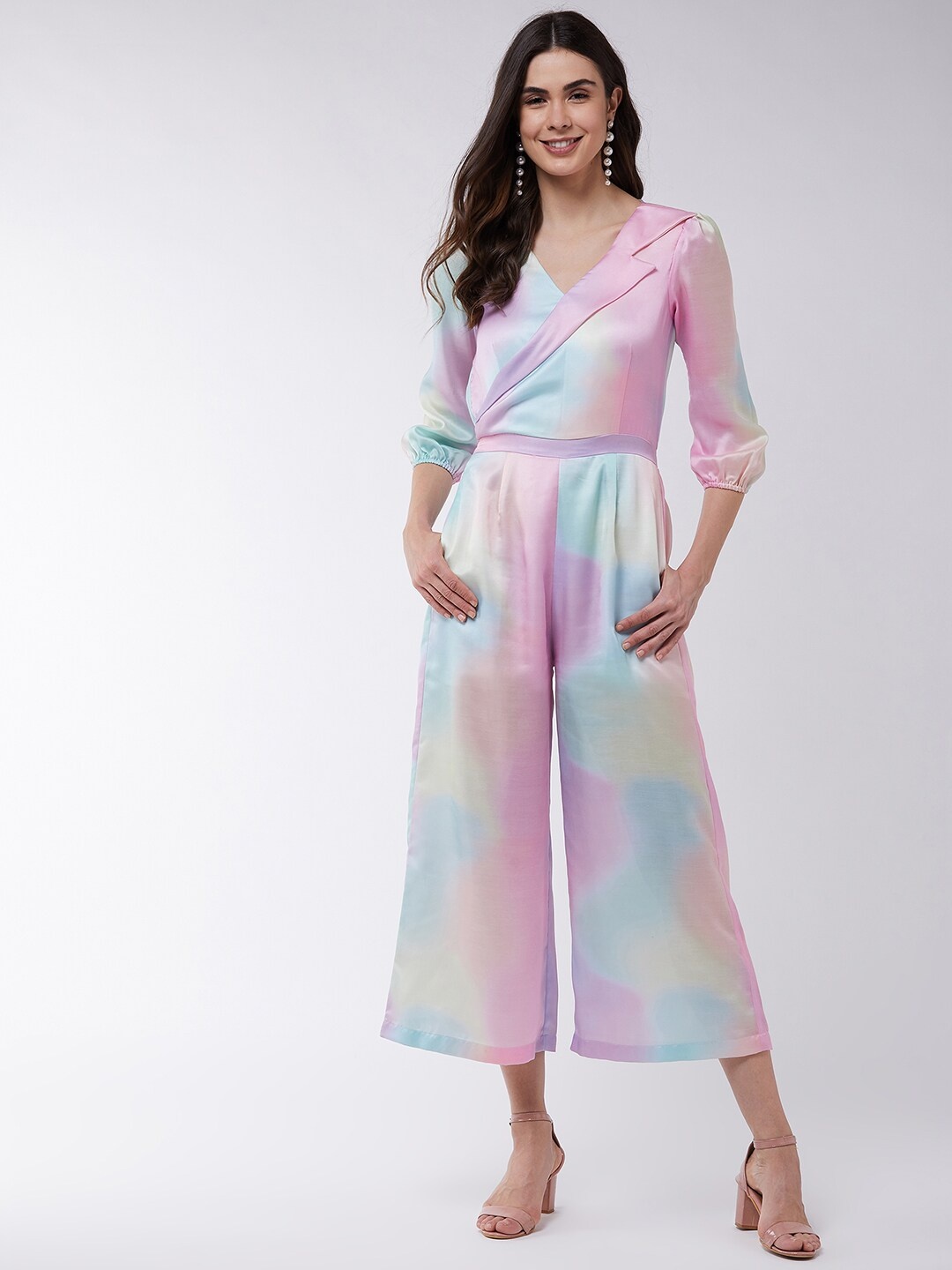 

Zima Leto Women Multicoloured Printed Culotte Jumpsuit, Multi