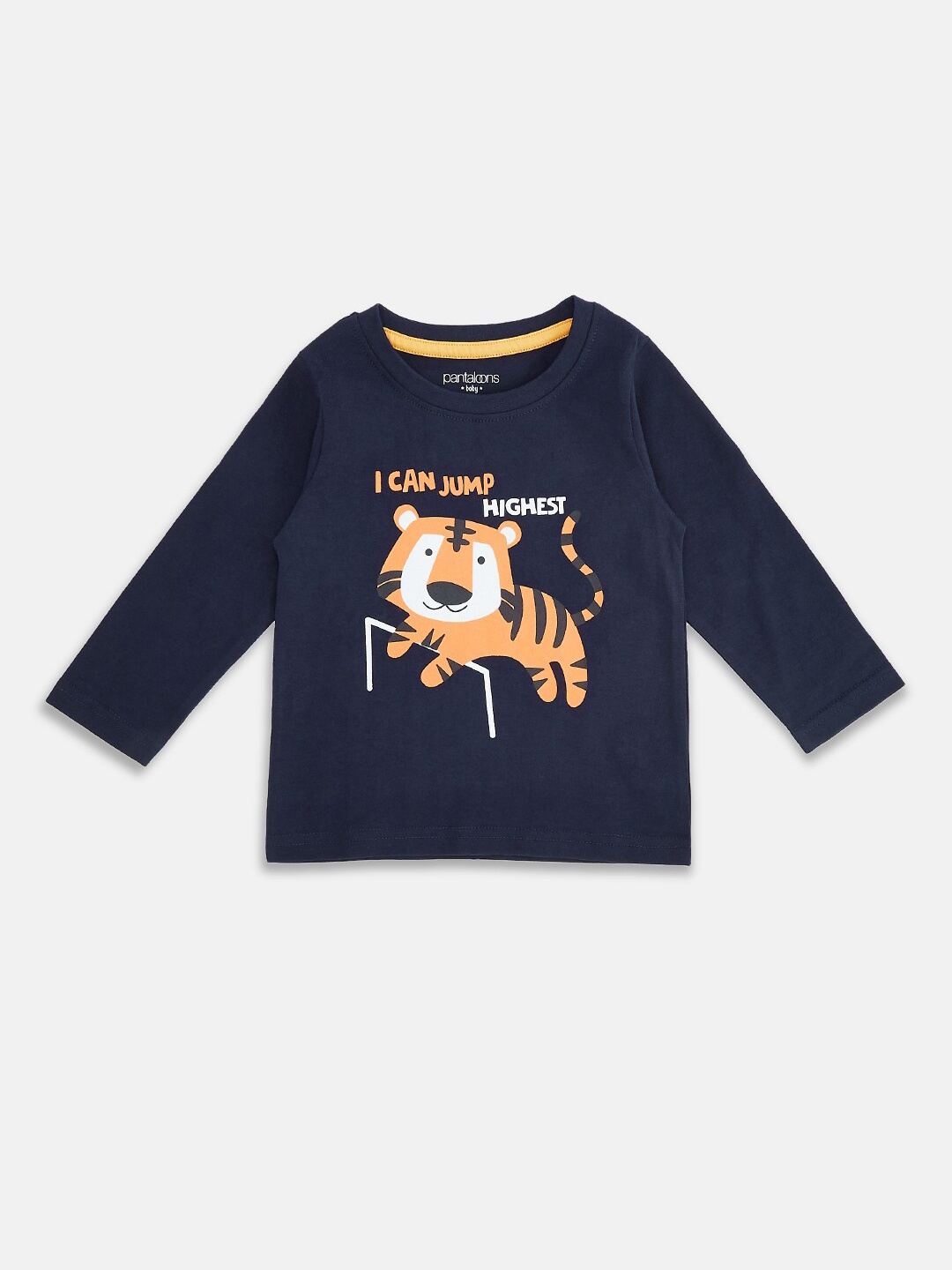

Pantaloons Baby Boys Navy Blue Printed Round Neck T-shirt