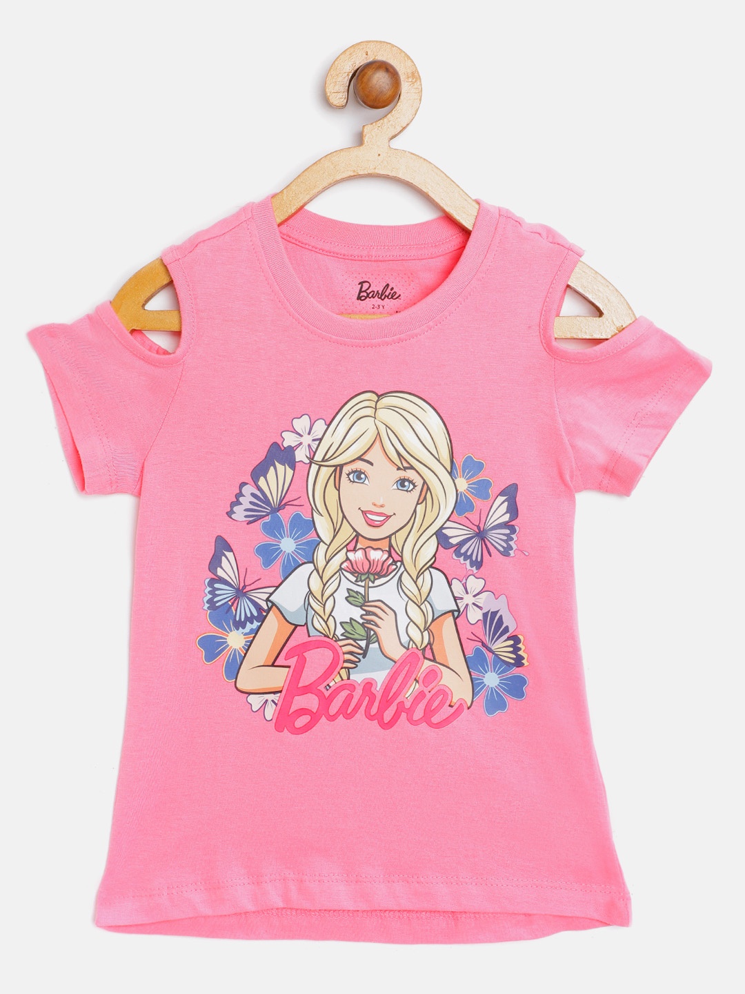 

Barbie Girls Pink & Yellow Barbie Print Pure Cotton Top