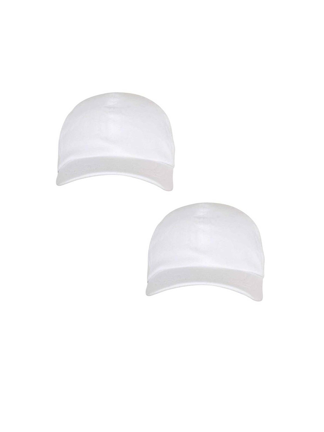 

FabSeasons Pack of 2 Unisex White Solid Baseball Cap with Adjustable Buckle