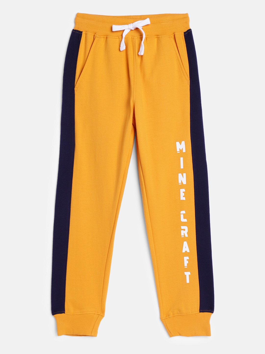 

Miss & Chief Kids Yellow Solid Pure Cotton Joggers