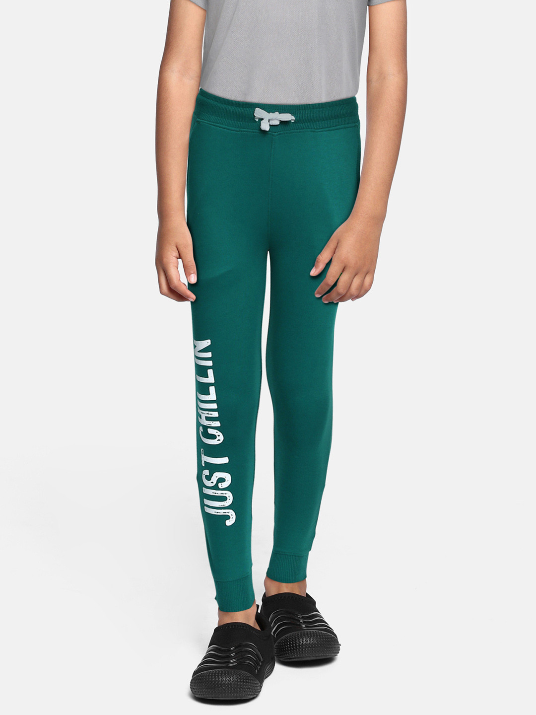 

Miss & Chief Kids Green Solid Pure Cotton Joggers
