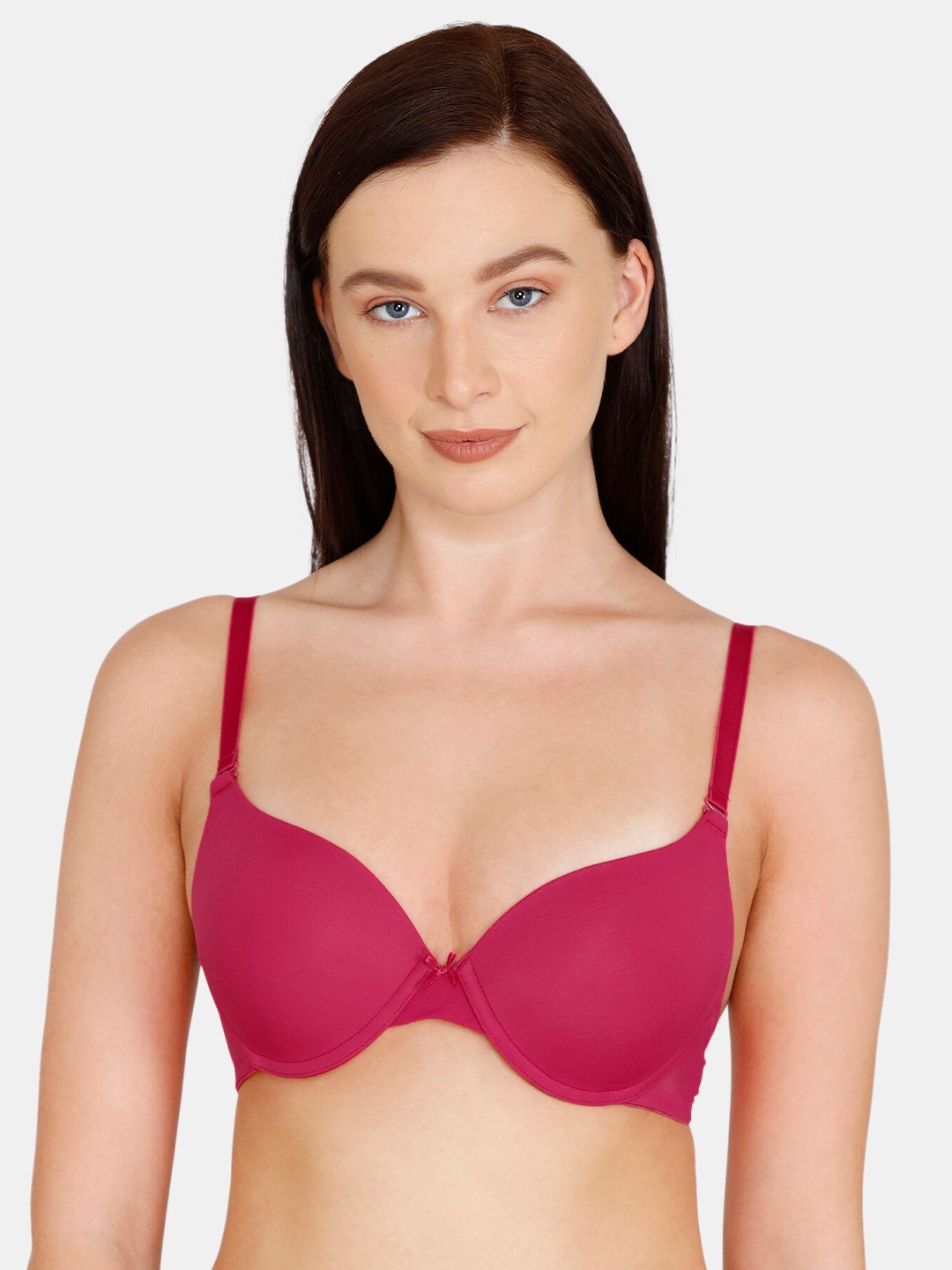 

Zivame Red Solid Underwired Lightly Padded T-shirt Bra