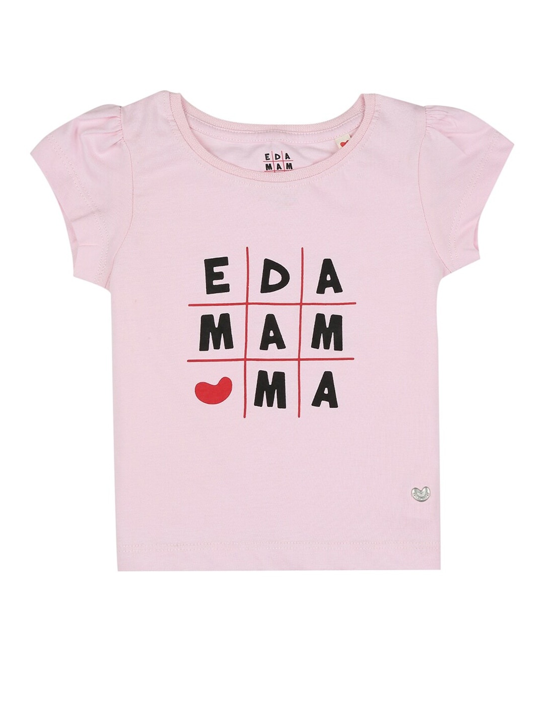 

Ed-a-Mamma Girls Pink Printed Round Neck Sustainable T-shirt