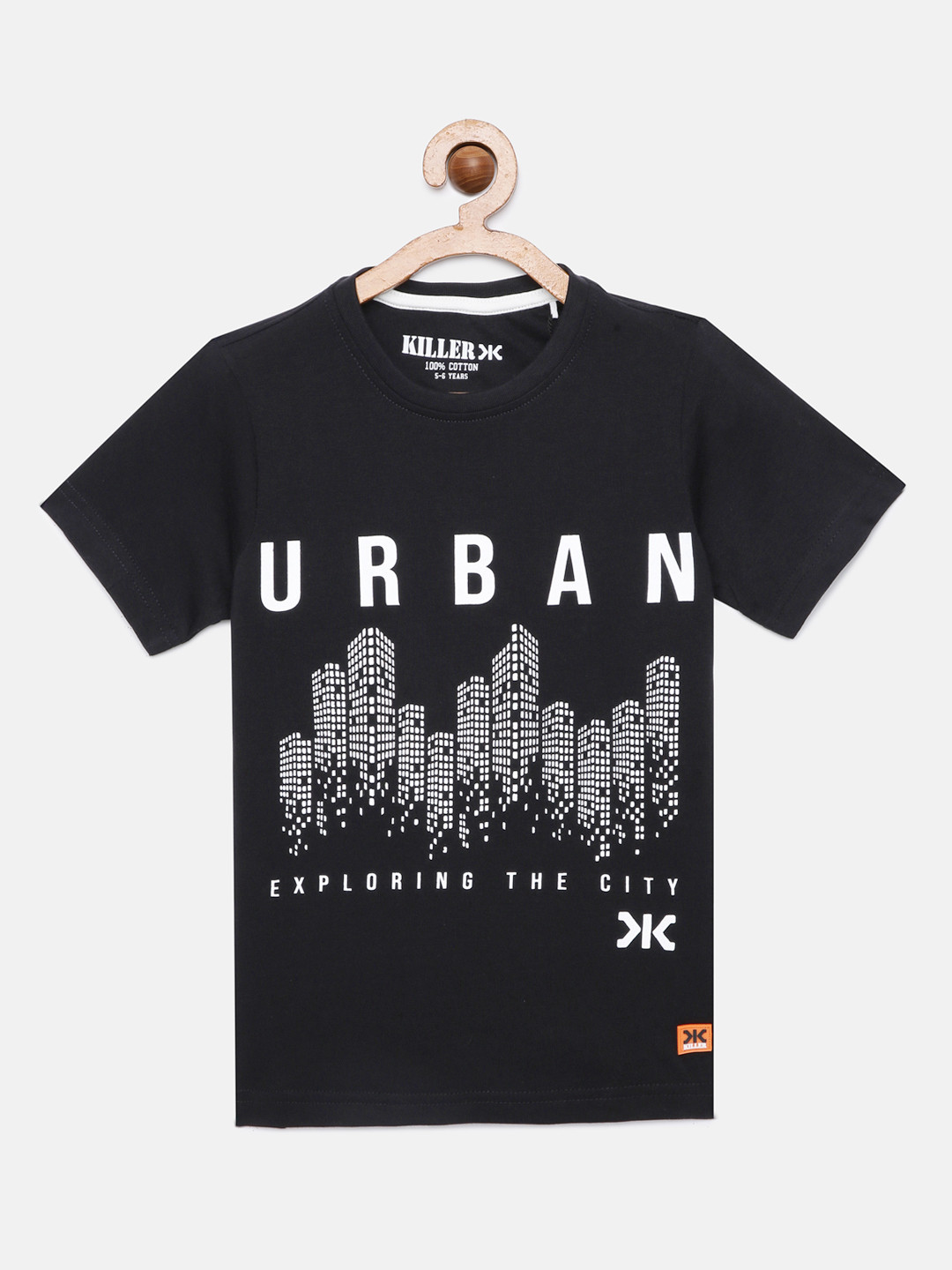 

Killer Boys Black White Graphic Printed Pure Cotton T-shirt