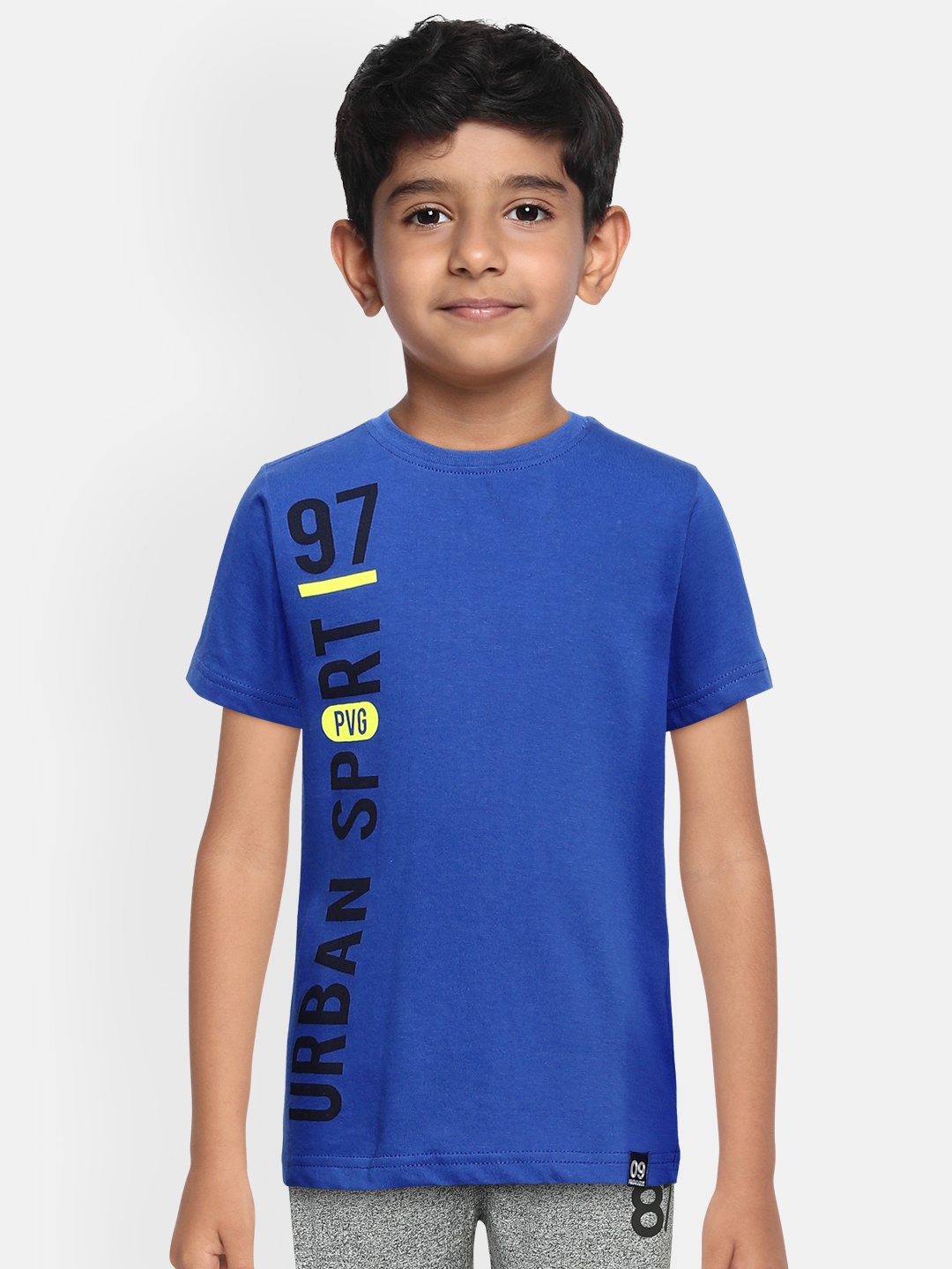 

Provogue Boys Blue Pure Cotton Typography Printed Pure Cotton T-shirt