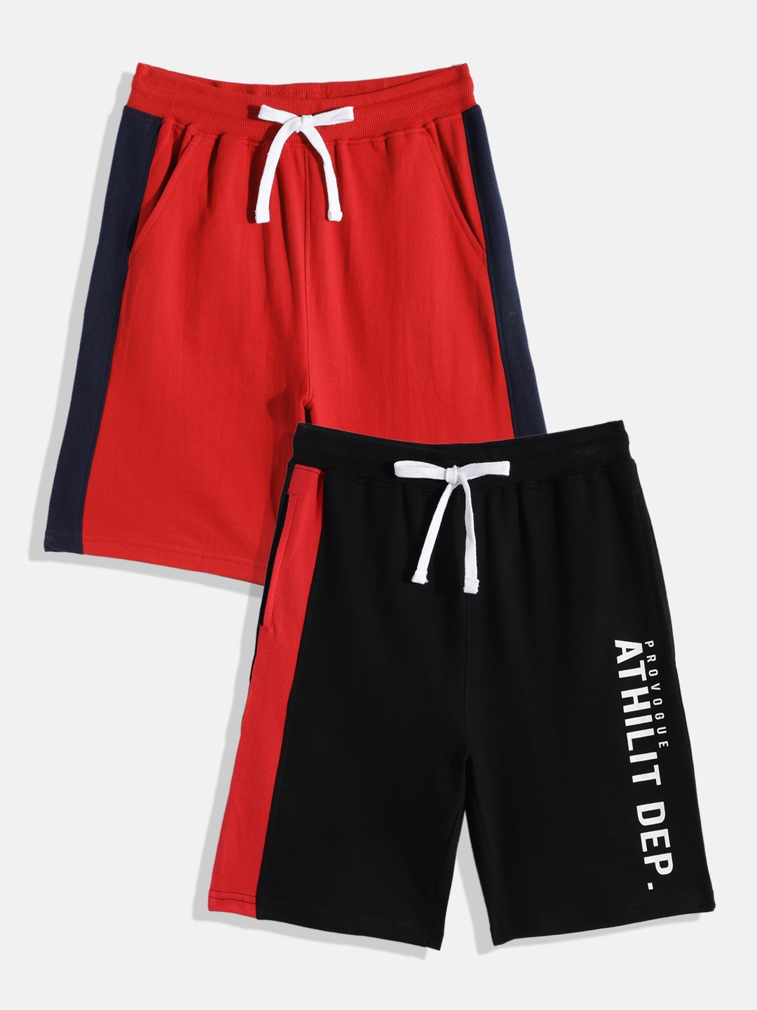 

Provogue Boys Set of 2 Pure Cotton Shorts, Red