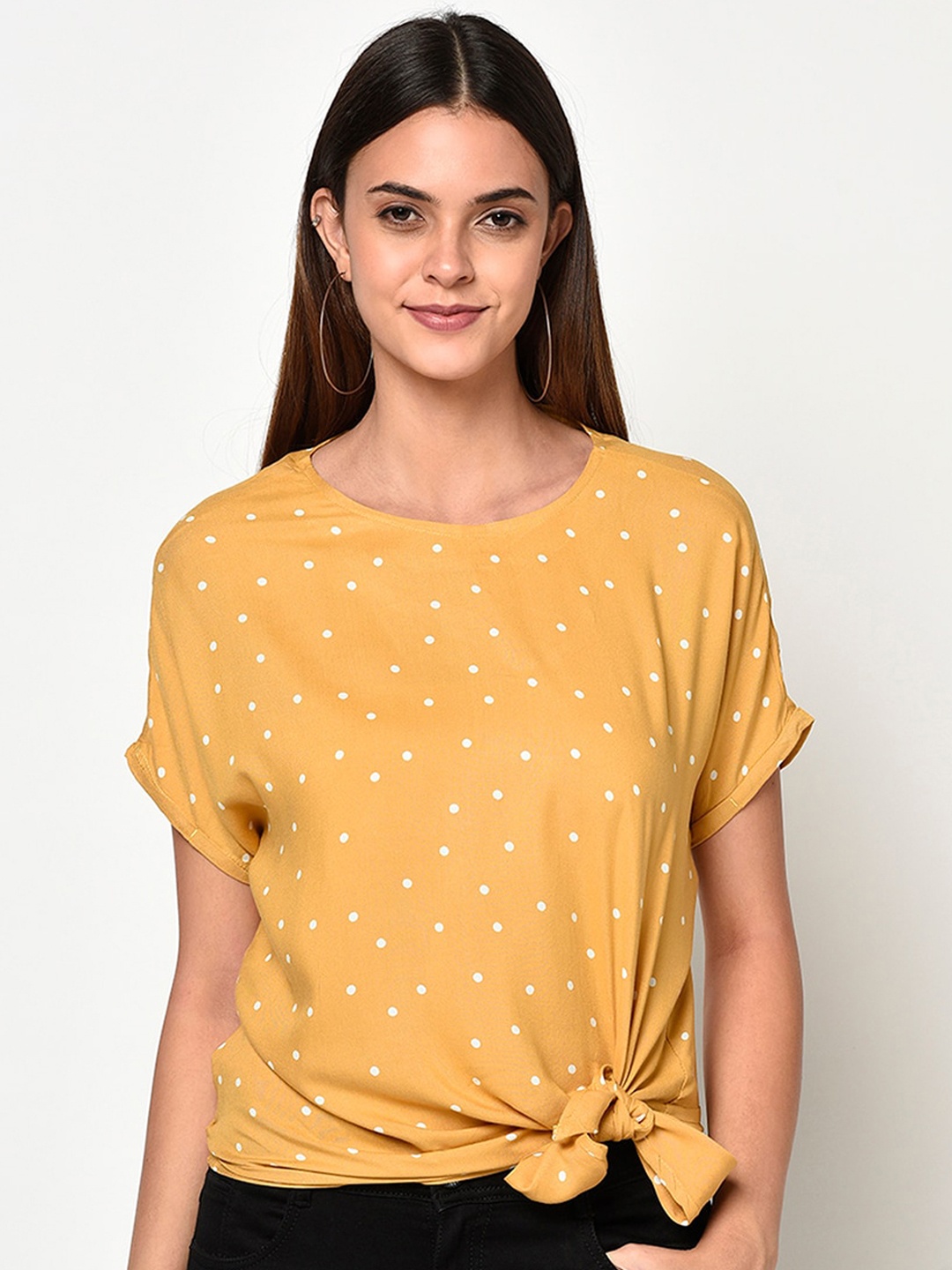 

METTLE Yellow Printed Regular Top