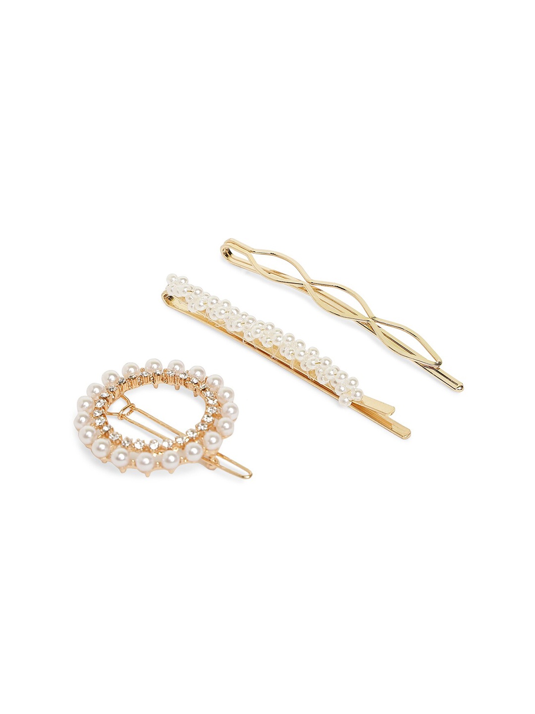 

20Dresses Gold-Toned & White Set of 3 Embellished Hair Accessory Set