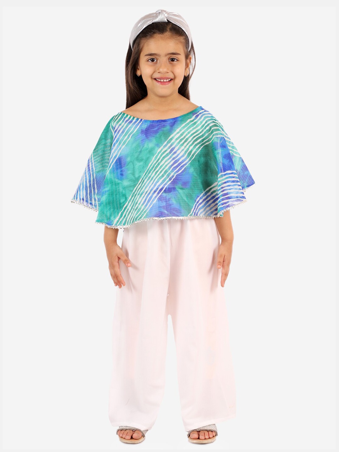 

Chipbeys Girls Blue & Pink Dyed Top with Palazzos