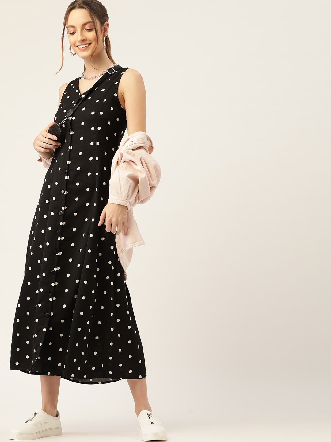 

DressBerry Black & White A-Line Midi Dress