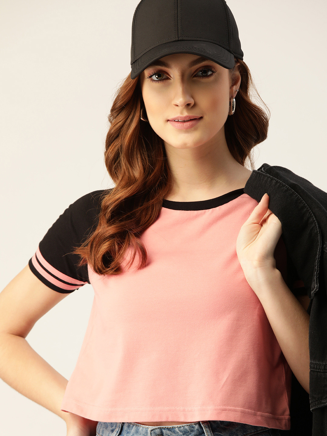 

DressBerry Women Pink Raglan Sleeves T-shirt