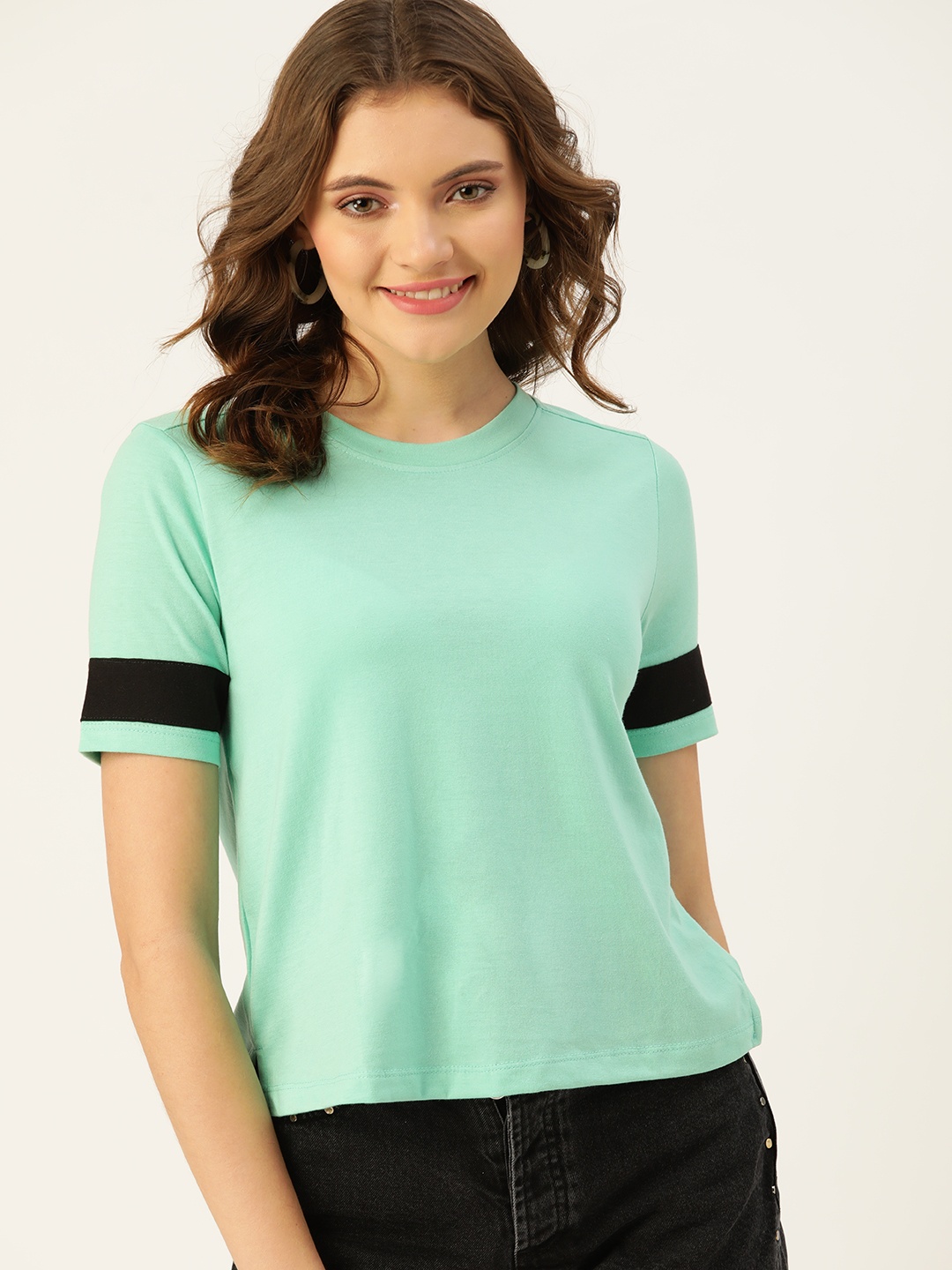 

DressBerry Women Green Solid T-shirt