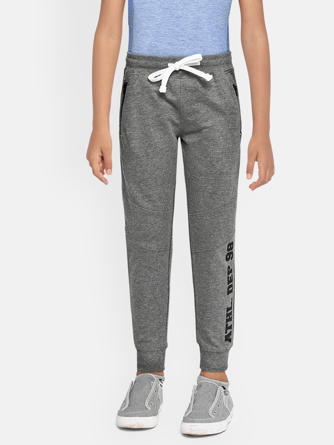 

Provogue Boys Grey & Black Typography Print Relaxed Fit Joggers
