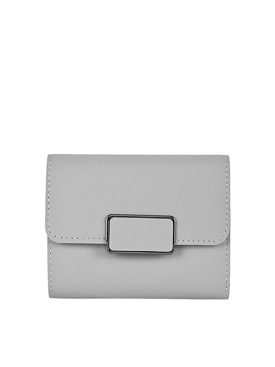 

Apsis Women Grey Textured Three Fold Wallet