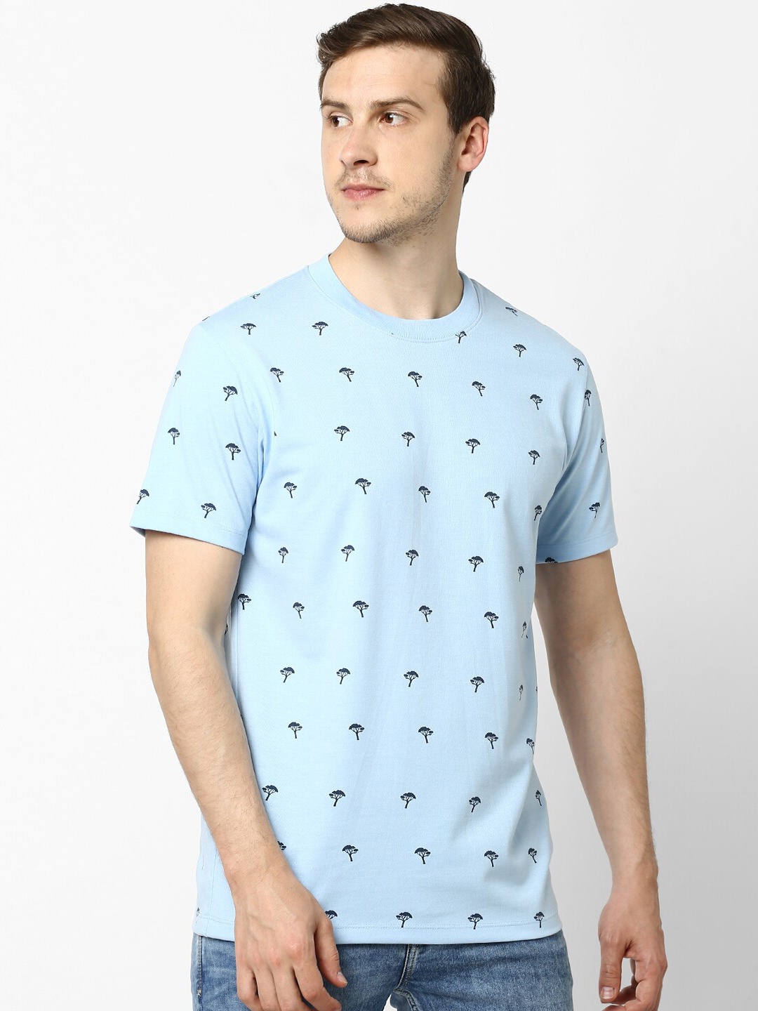

Celio Men Blue Printed Round Neck T-shirt