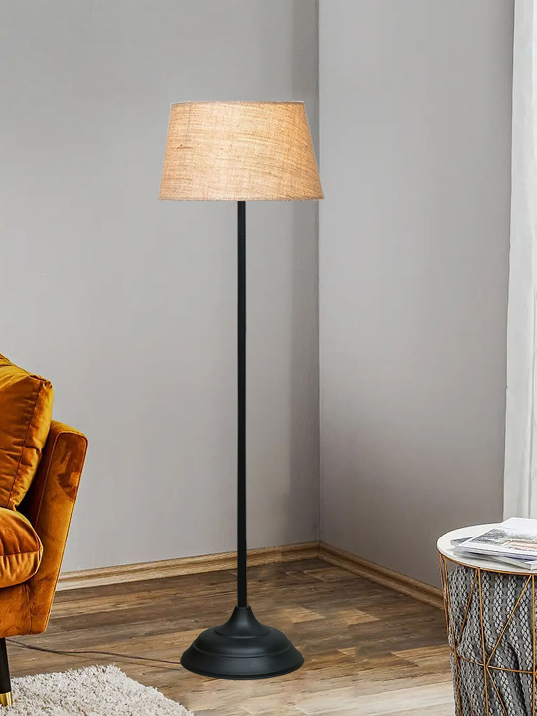 

Homesake Black & Beige Solid Contemporary Club Lamp