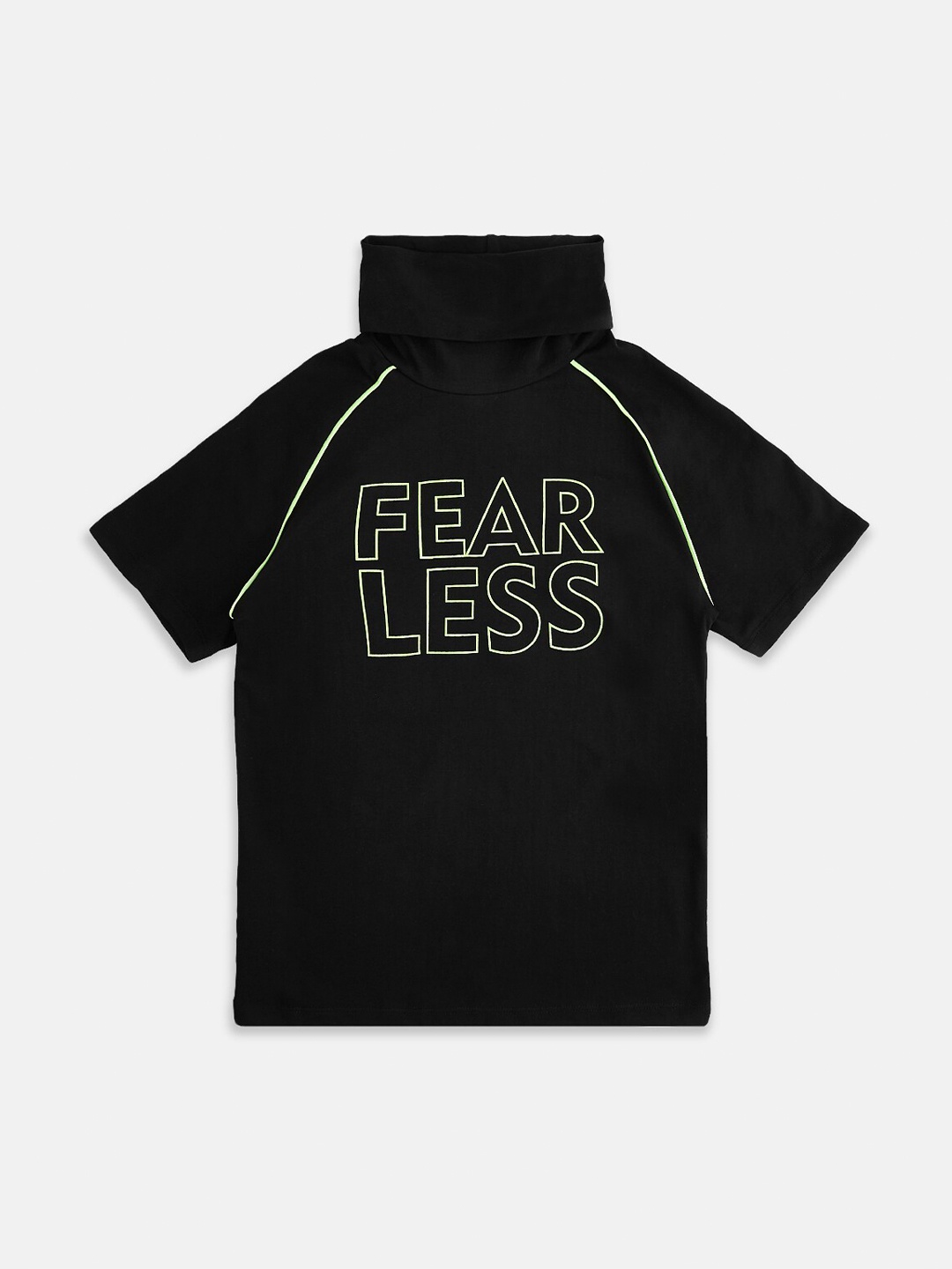 

Pantaloons Junior Boys Black Printed Hood T-shirt