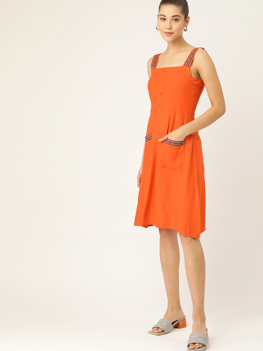 

DressBerry Orange A-Line Dress