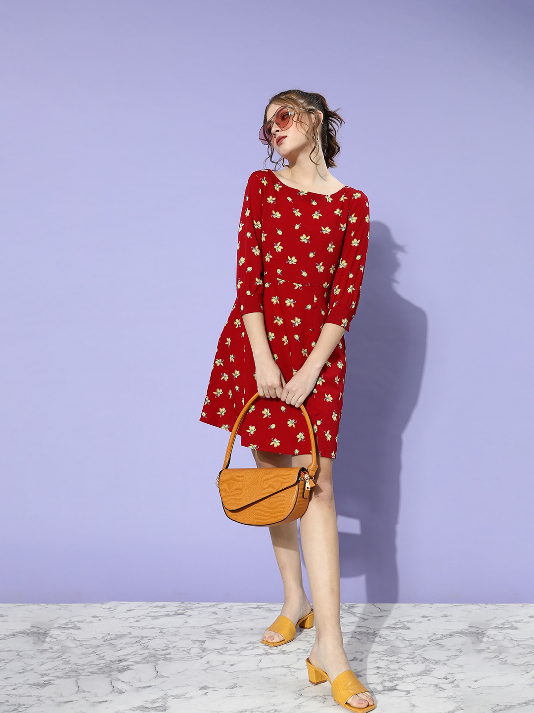 

DressBerry Women Gorgeous Red Romantic Florals Dress