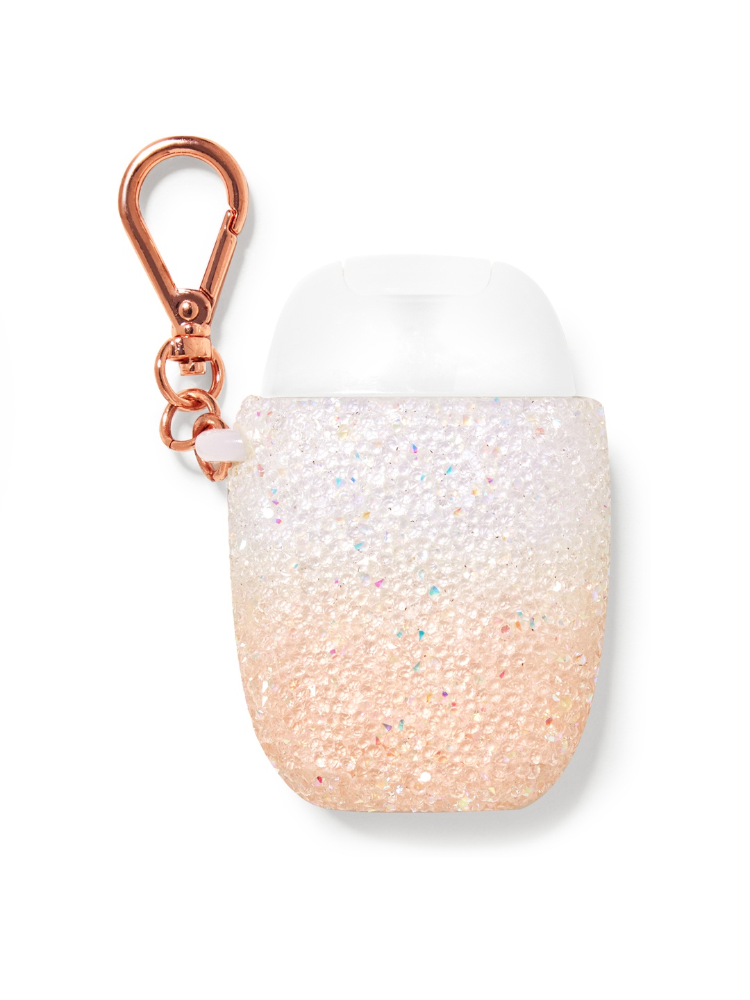 

Bath & Body Works Peach-Coloured & White Ombre Embellished PocketBac Sanitizer Holder