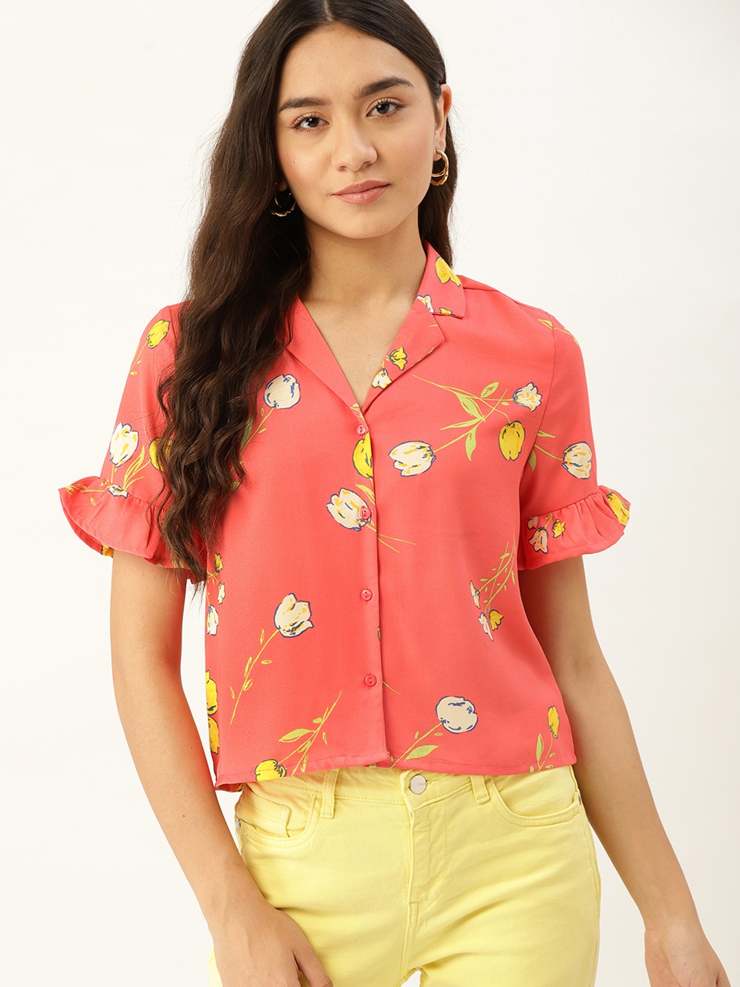 

DressBerry Women Pink Floral Printed Casual Shirt