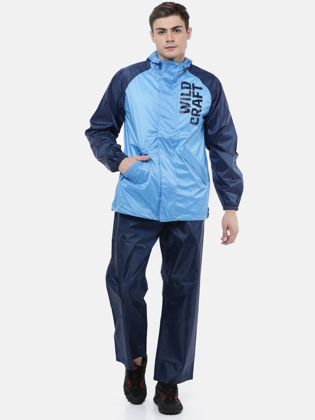 

Wildcraft Men Blue Solid Hooded Rain Suit