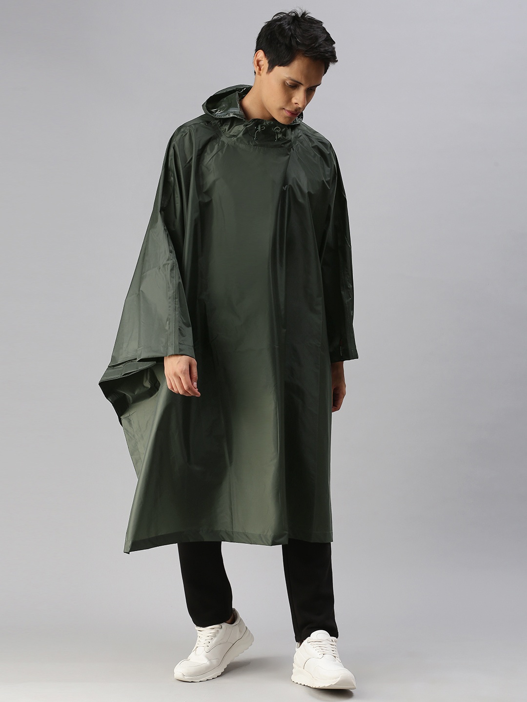 

Wildcraft Men Olive Green Solid Hooded HypaDry Rain Poncho