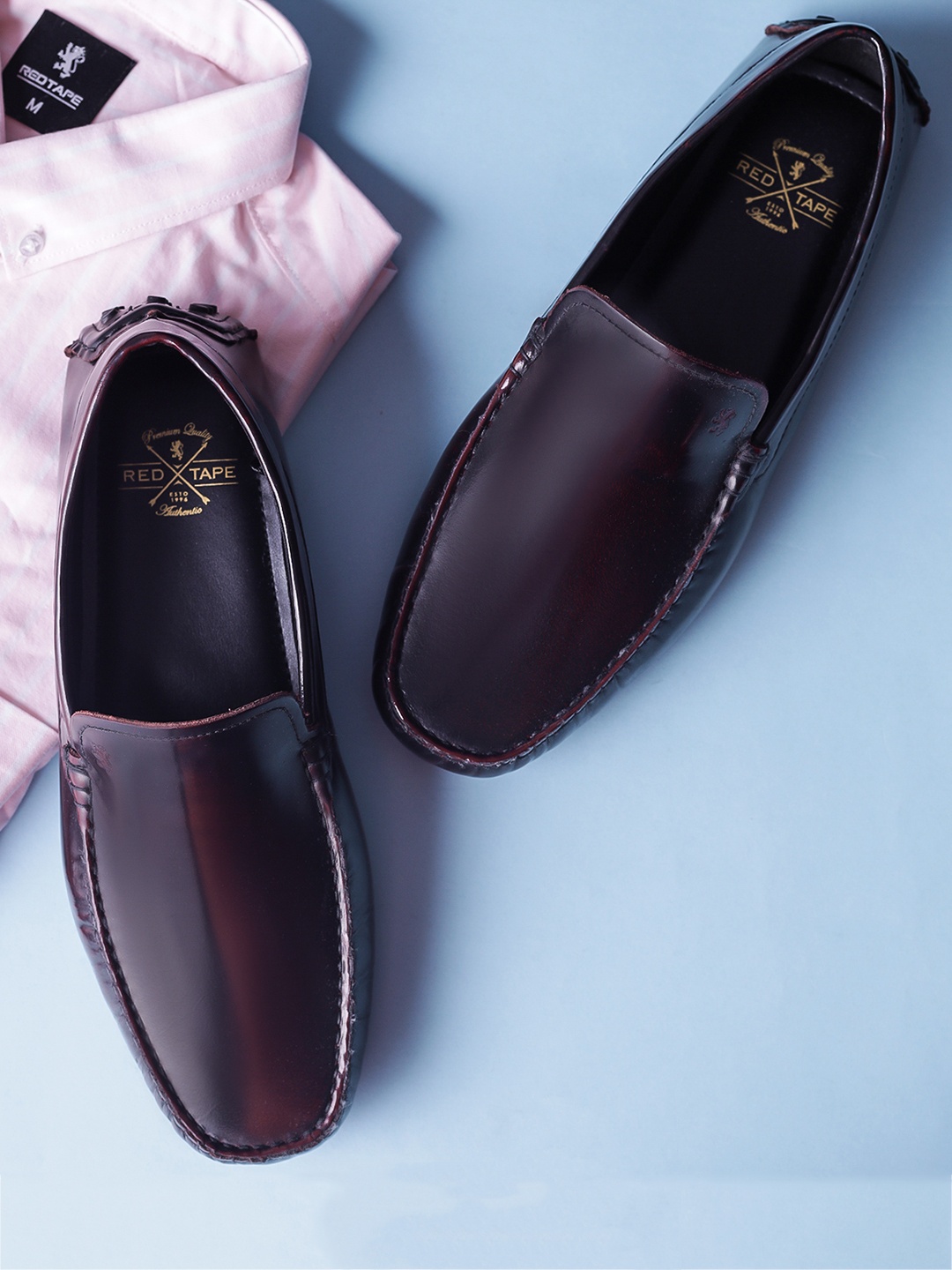 

Red Tape Men Burgundy Leather Driving Shoes