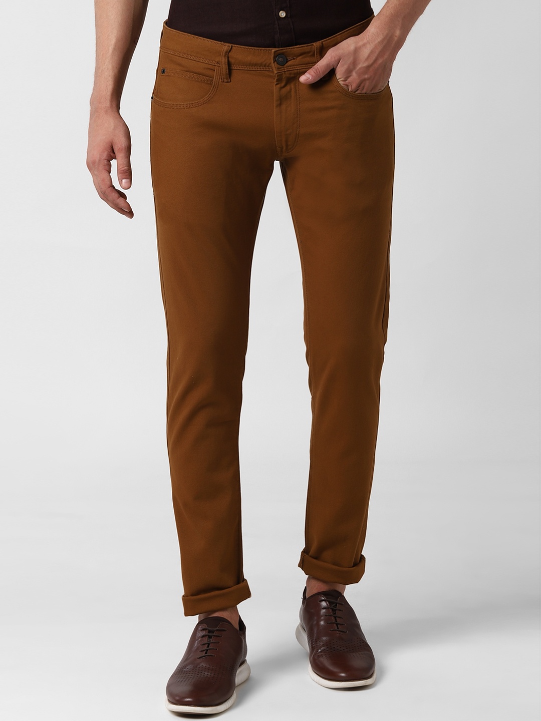 

Peter England Casuals Men Camel Brown Skinny Fit Chinos Trousers