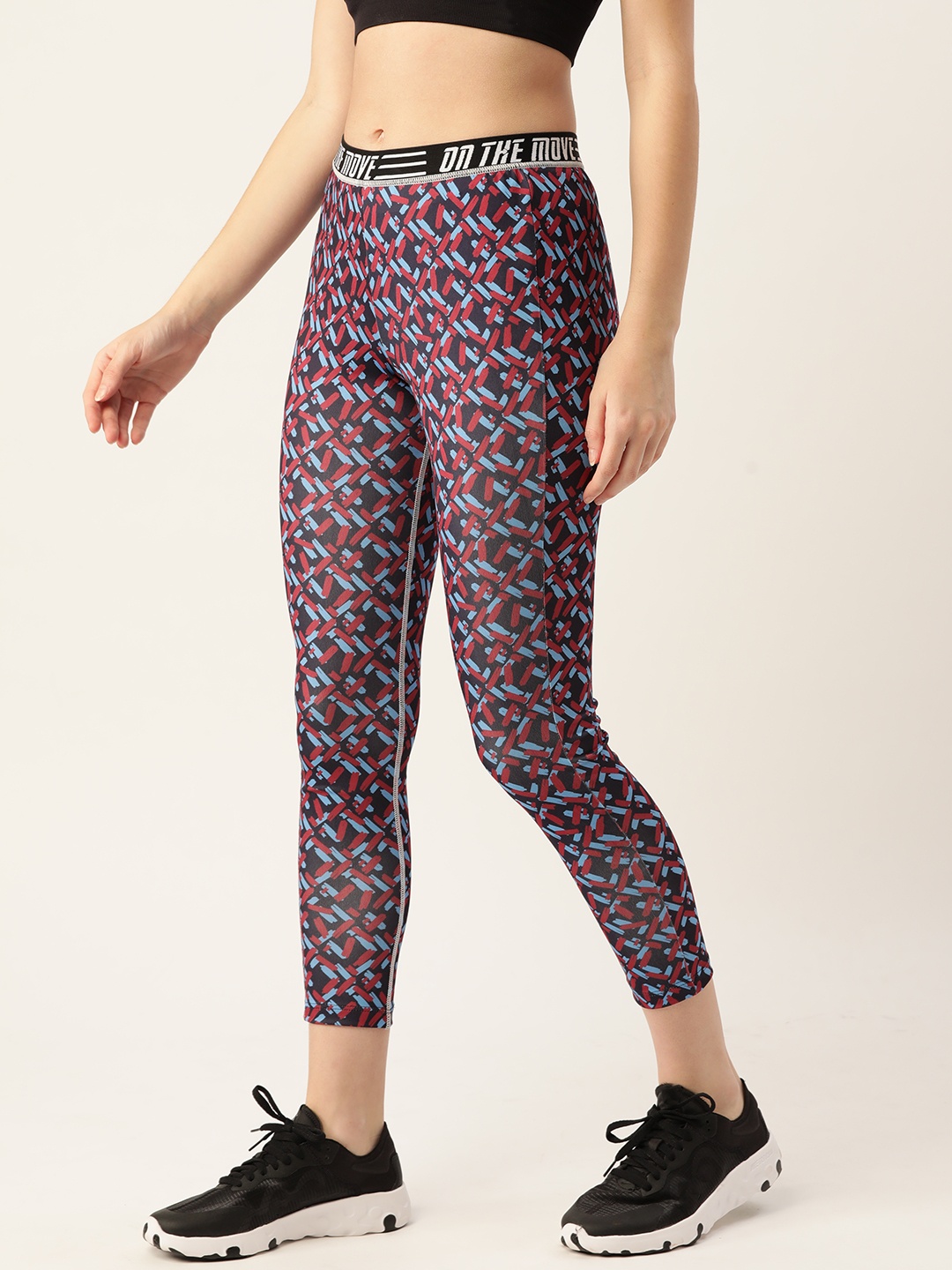 

DressBerry Women Stunning Blue Printed Gym Kit Tights