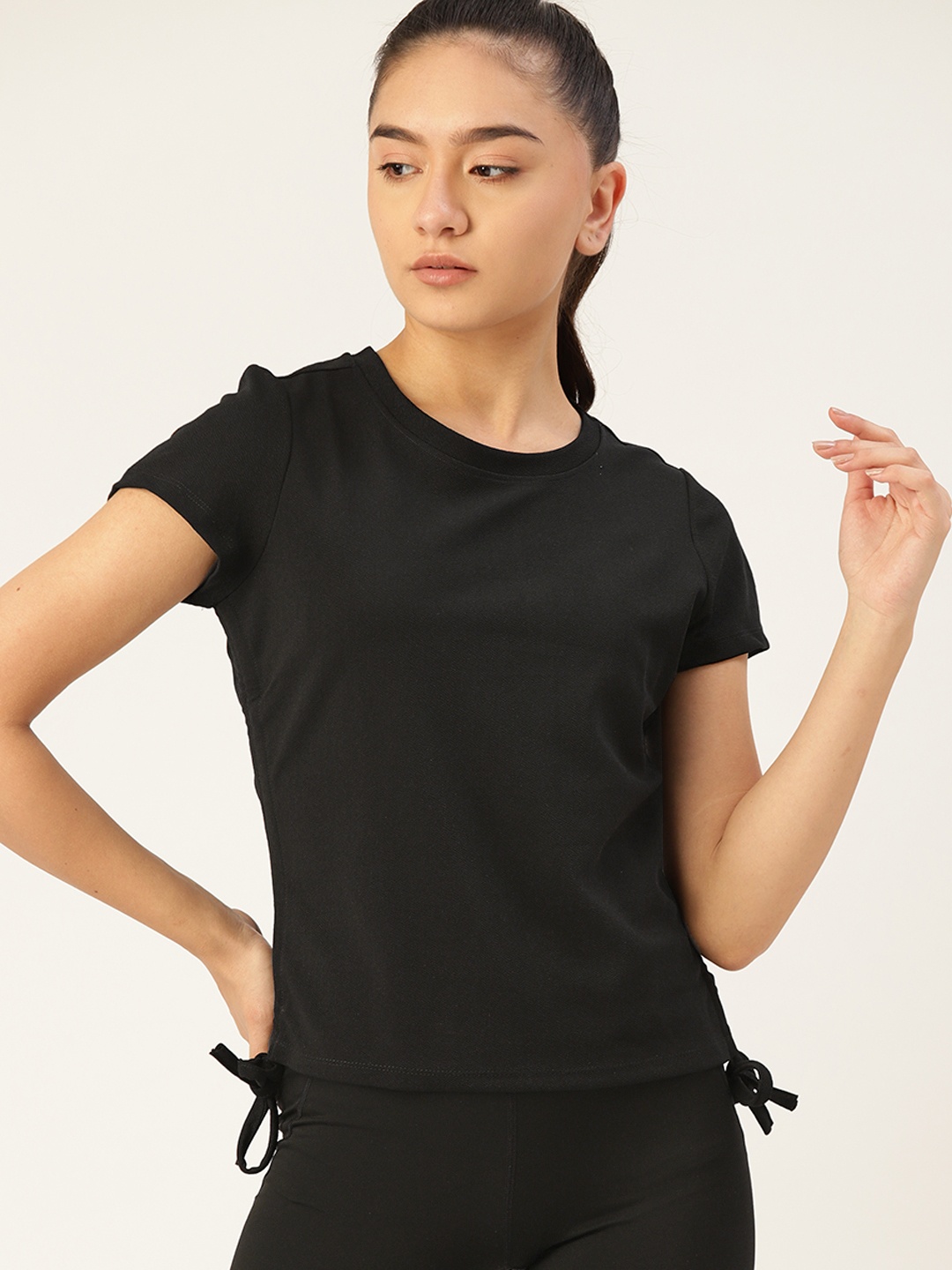 

DressBerry Black Solid Regular Top