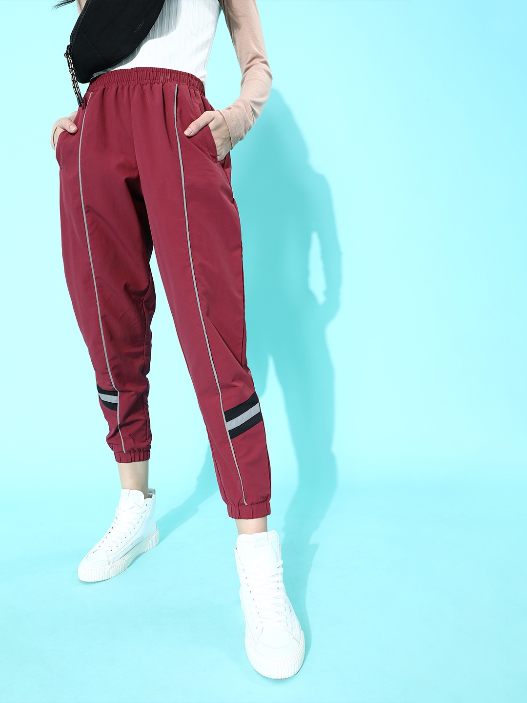 

DressBerry Women Pink Colourblocked Jogger Track Pants