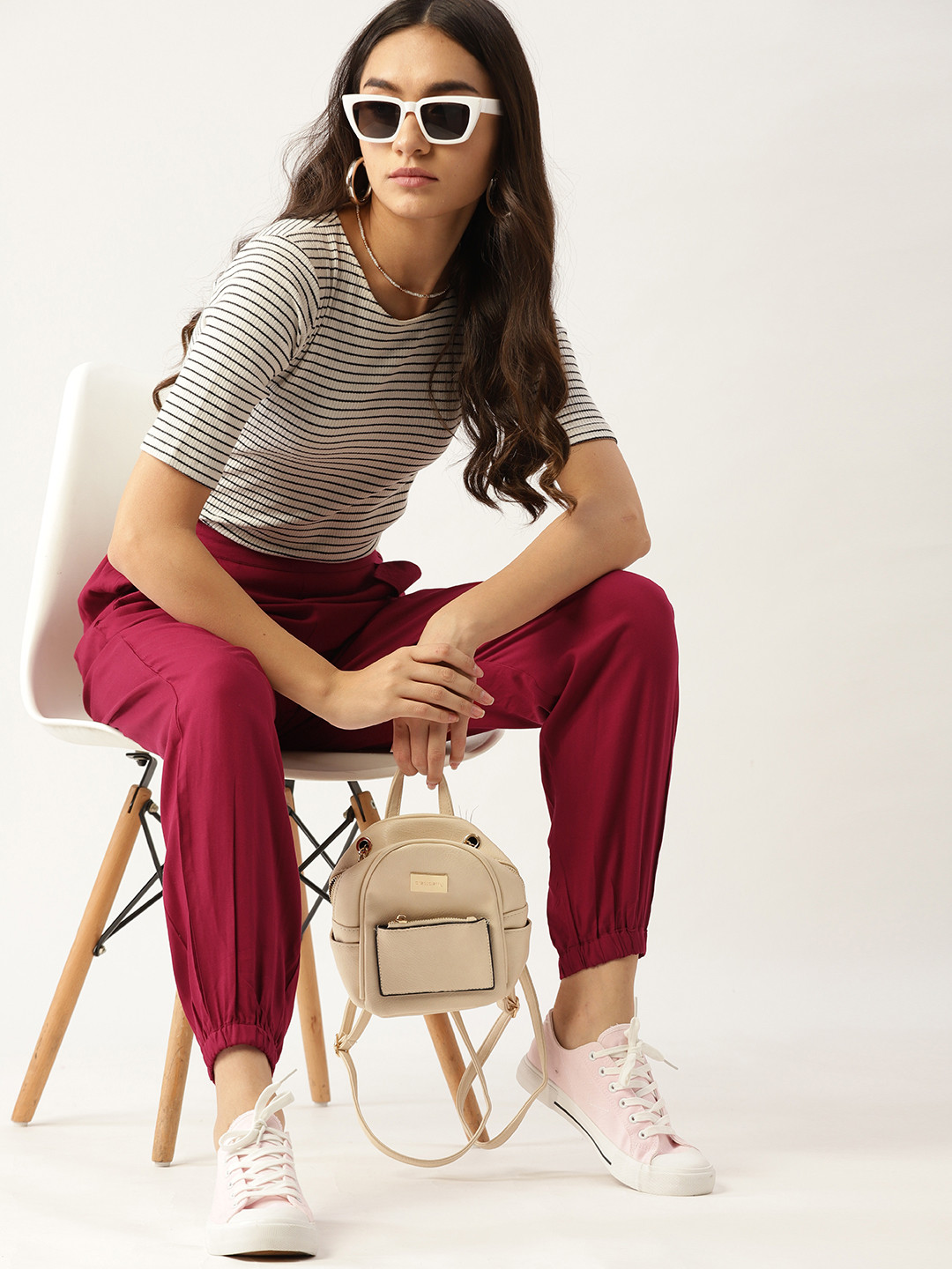 

DressBerry Women Magenta EcoVero Solid Joggers